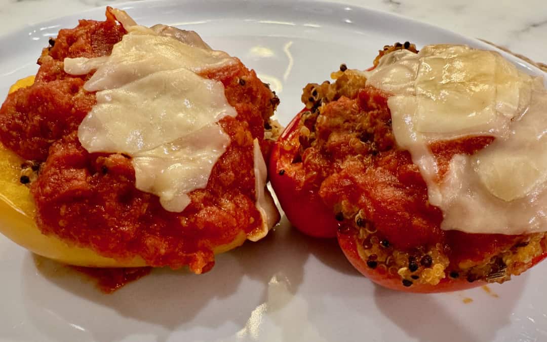 Italian sausage and Quinoa stuffed peppers