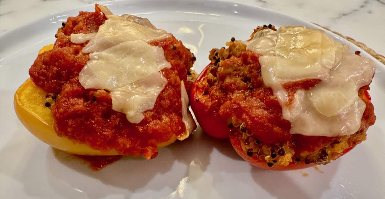 Italian sausage and Quinoa stuffed peppers